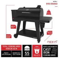 Nexgrill 910-05003 Oakford 1000 Wifi Pellet Grill Smoker in Black