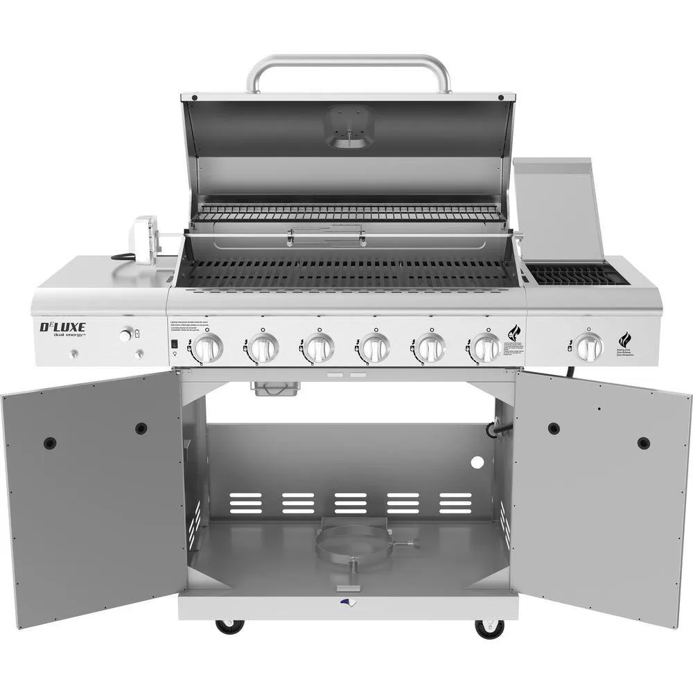 Nexgrill 300-0062 6-Burner Propane Gas Grill in Stainless Steel with Ceramic Searing Side Burner and Rotisserie Kit with Cover