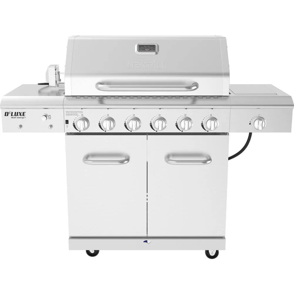 Nexgrill 300-0062 6-Burner Propane Gas Grill in Stainless Steel with Ceramic Searing Side Burner and Rotisserie Kit with Cover