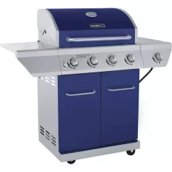 Nexgrill 720-0830HM 4-Burner Propane Gas Grill in Blue with Side Burner