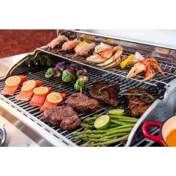 Nexgrill 720-0830HM 4-Burner Propane Gas Grill in Blue with Side Burner