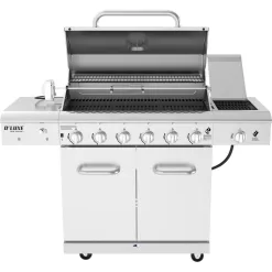Nexgrill 720-0896X 6-Burner Propane Gas Grill in Stainless Steel with Ceramic Searing Side Burner and Rotisserie Kit