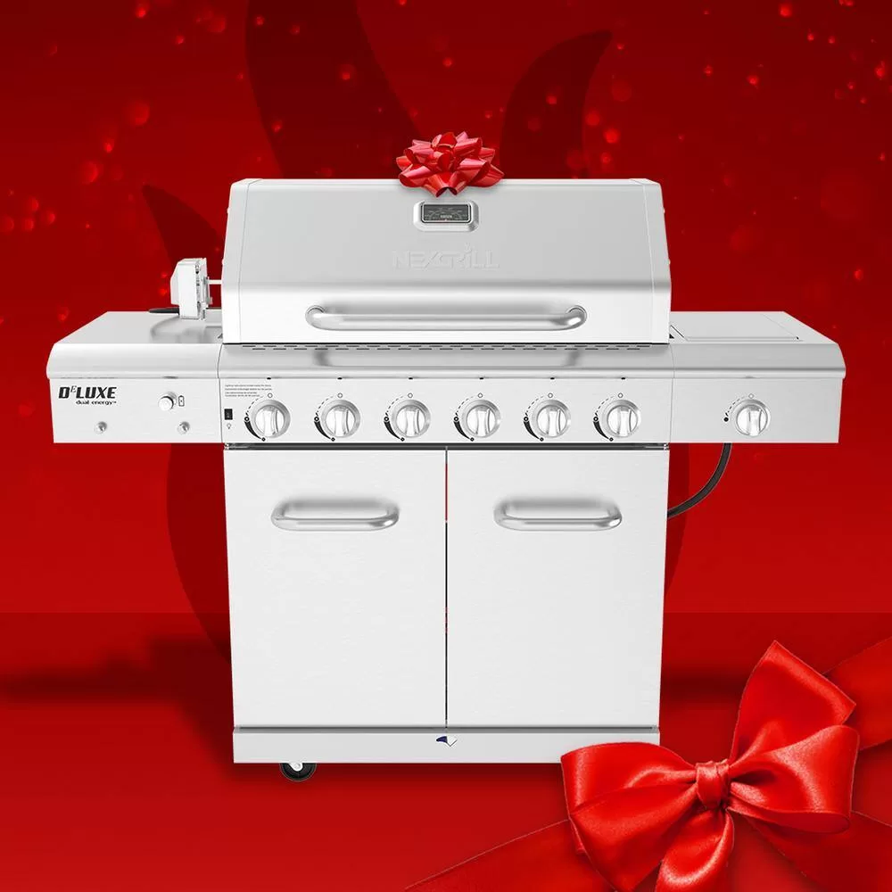 Nexgrill 720-0896X 6-Burner Propane Gas Grill in Stainless Steel with Ceramic Searing Side Burner and Rotisserie Kit