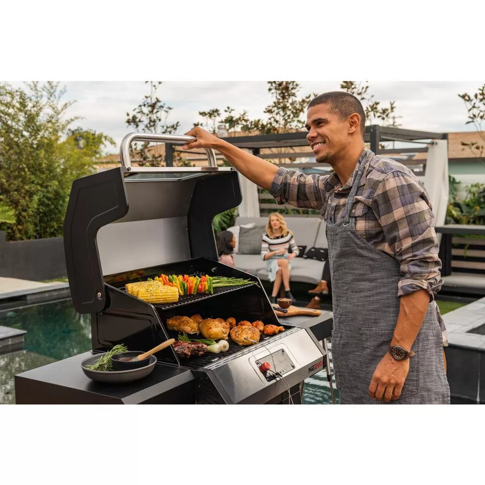 Nexgrill 720-1054 Neevo 720 Propane Gas Digital Smart Grill in Black with Stainless Steel Front Panel and Lid