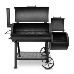 OKLAHOMA JOE'S 15202031 Highland Offset Charcoal Smoker and Grill in Black with 900 sq. in. Cooking Space