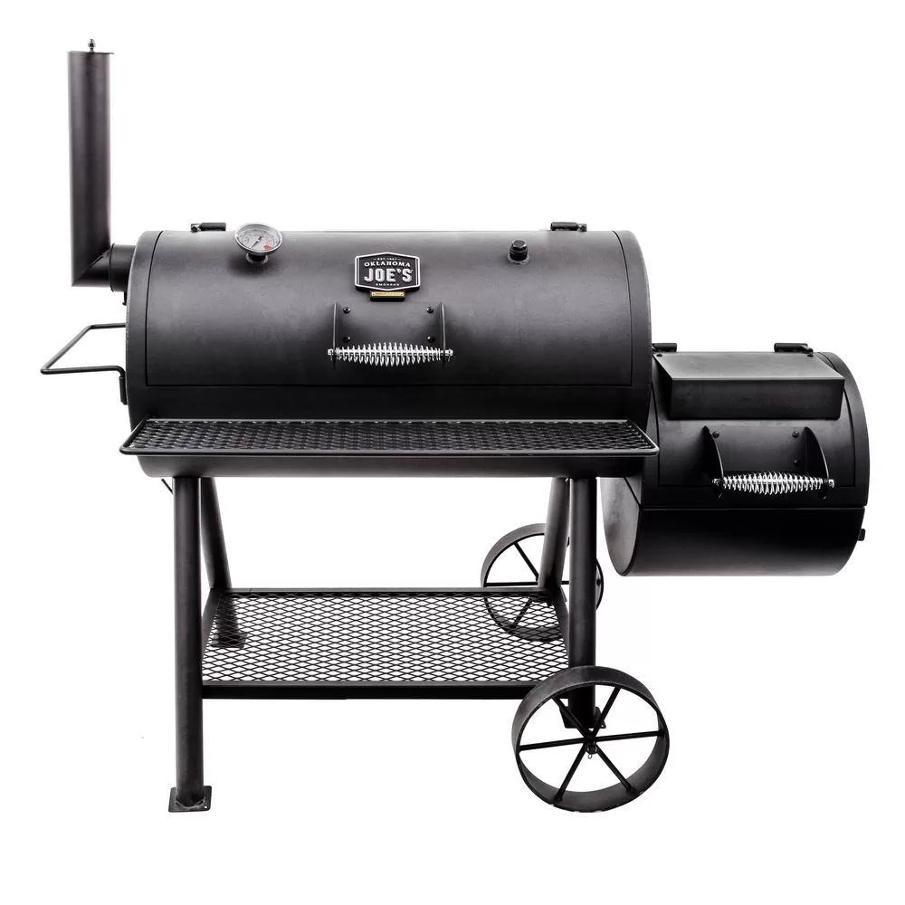 OKLAHOMA JOE'S 15202031 Highland Offset Charcoal Smoker and Grill in Black with 900 sq. in. Cooking Space