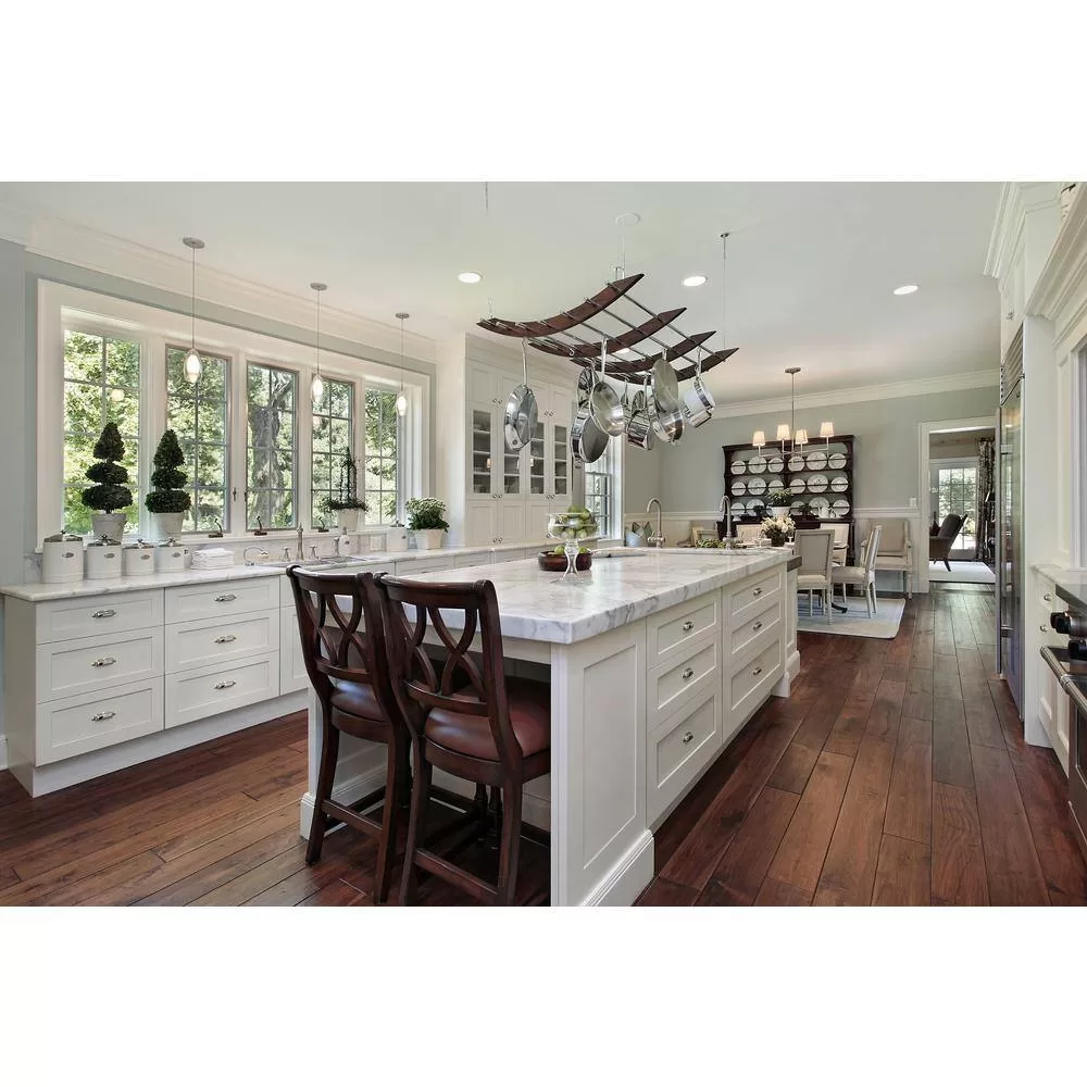Home Decorators Collection Newport Pacific White Plywood Shaker Assembled Drawer Base Kitchen Cabinet 3 Drawer Sft Cl 24 in W x 24 in D x 34.5 in H