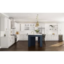 Home Decorators Collection Newport Pacific White Plywood Shaker Assembled Sink Base Kitchen Cabinet Soft Close 36 in W x 24 in D x 34.5 in H