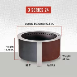 Breeo BR-X24P X Series 24 Smokeless Fire Pit in Corten Steel