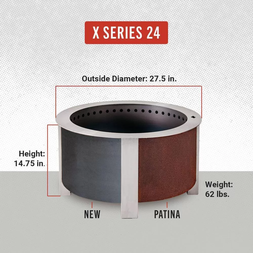 Breeo BR-X24P X Series 24 Smokeless Fire Pit in Corten Steel
