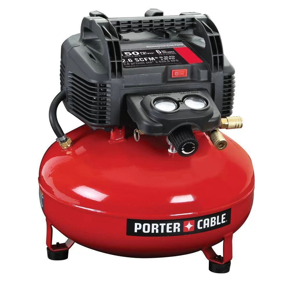 Porter-Cable PCFP12236 6 Gal. 150 PSI Portable Electric Air Compressor and 18-Gauge Brad Nailer Combo Kit