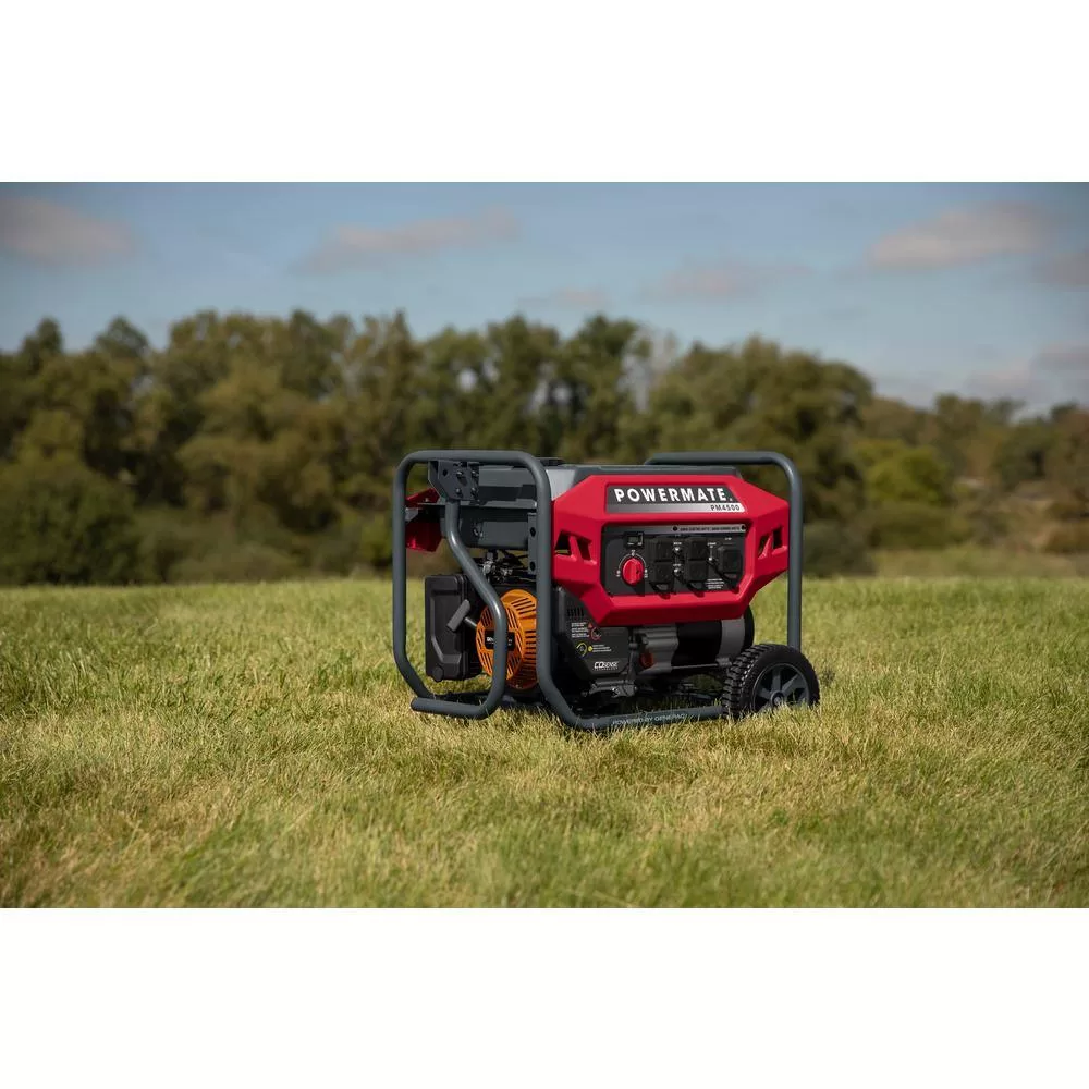 Powermate P0080201 PM4500 3600-Watt Manual Start Gas-Powered Portable Generator with CO-Sense, 49-ST/CSA