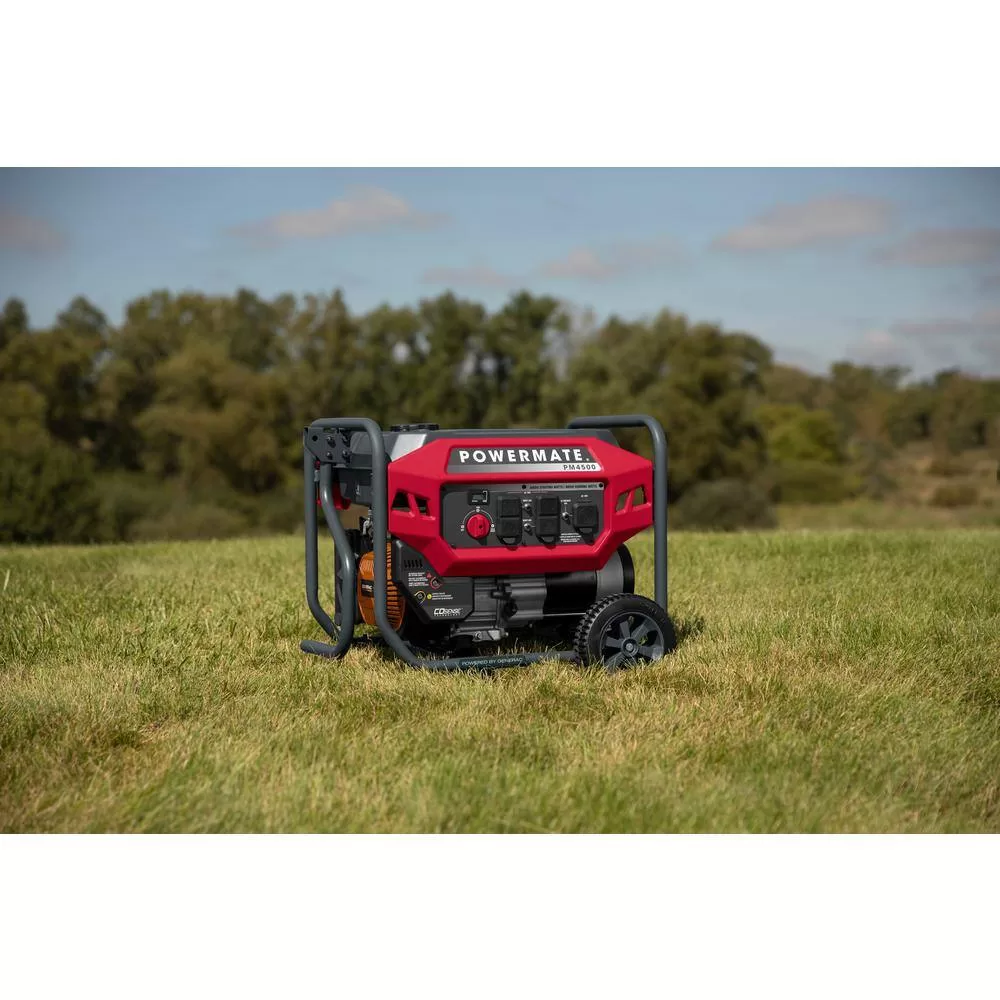 Powermate P0080201 PM4500 3600-Watt Manual Start Gas-Powered Portable Generator with CO-Sense, 49-ST/CSA