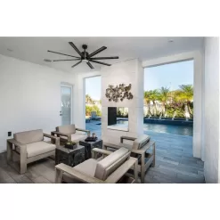 Progress Lighting Vast Collection 72 in. 8-Blade Indoor Antique Bronze Industrial Ceiling Fan with LED Light and Remote