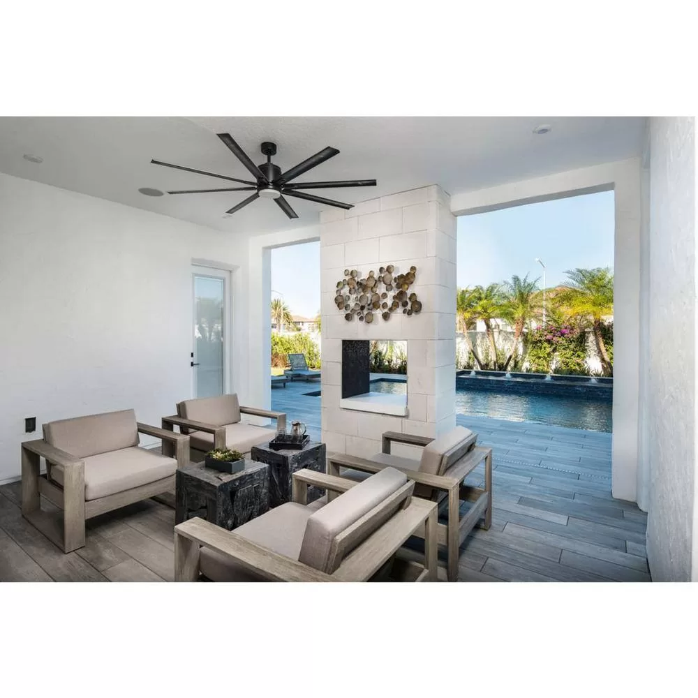 Progress Lighting Vast Collection 72 in. 8-Blade Indoor Antique Bronze Industrial Ceiling Fan with LED Light and Remote