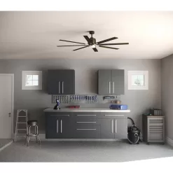 Progress Lighting Vast Collection 72 in. 8-Blade Indoor Antique Bronze Industrial Ceiling Fan with LED Light and Remote