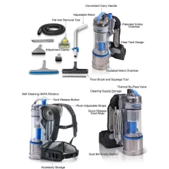 Prolux 19prolux2.0a Bagless Backpack Vacuum Cleaner with Deluxe 1-1/2 in. Tool Kit