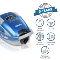 Prolux Blue TerraVac 5 Speed Quiet Vacuum Cleaner with Sealed HEPA Filter and Upgraded Blue Head