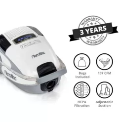 Prolux White TerraVac 5-Speed Quiet Canister Vacuum Cleaner with Sealed HEPA Filter
