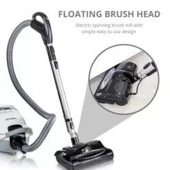 Prolux White TerraVac 5-Speed Quiet Canister Vacuum Cleaner with Sealed HEPA Filter