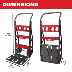 Milwaukee 48-22-8415-48-22-8442 PACKOUT 20 in. 2-Wheel Utility Cart with 2-Drawer Tool Box