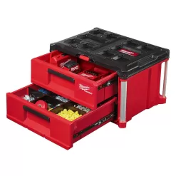 Milwaukee 48-22-8415-48-22-8442 PACKOUT 20 in. 2-Wheel Utility Cart with 2-Drawer Tool Box