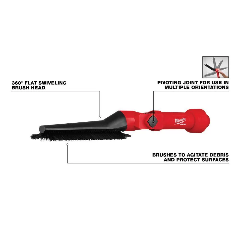 Milwaukee M18 FUEL 9 Gal. Cordless Dual-Battery Wet/Dry Shop Vacuum w/AIR-TIP 1-1/4 in. - 2-1/2 in. Brush, Crevice and Nozzle Kit