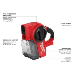 Milwaukee M18 FUEL 18-Volt Lithium-Ion Brushless 0.25 Gal. Cordless Jobsite Vacuum with (2) M18 HIGH OUTPUT 6.0 Ah Batteries