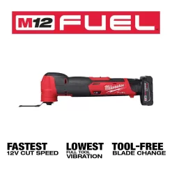 Milwaukee M12 FUEL 12-Volt Lithium-Ion Cordless 1.6 Gal. Wet/Dry Vacuum and Oscillating Multi-Tool with 4.0 Ah Battery and Charger