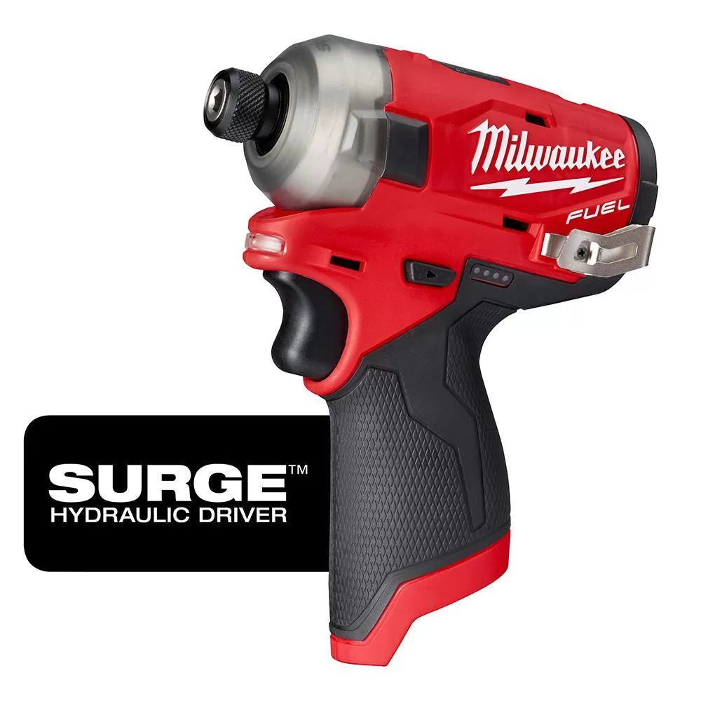 Milwaukee M12 FUEL 12-Volt Lithium-Ion Cordless 1.6 Gal. Wet/Dry Vacuum and SURGE Impact Driver with 4.0 Ah Battery and Charger