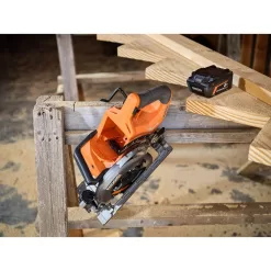 RIDGID R8658B-AC93044SBN 18V Brushless Cordless 7-1/4 in. Rear Handle Circular Saw with (2) 4.0 Ah Batteries, Charger, and Bag