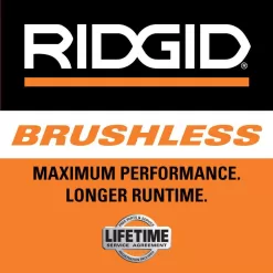 RIDGID R8658B-AC93044SBN 18V Brushless Cordless 7-1/4 in. Rear Handle Circular Saw with (2) 4.0 Ah Batteries, Charger, and Bag