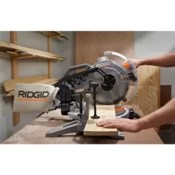 RIDGID R4123-AC9960 15 Amp Corded 12 in. Dual Bevel Miter Saw with Professional Compact Miter Saw Stand