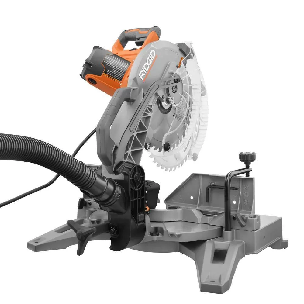 RIDGID R4123-AC9960 15 Amp Corded 12 in. Dual Bevel Miter Saw with Professional Compact Miter Saw Stand