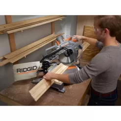 RIDGID R4123-AC9960 15 Amp Corded 12 in. Dual Bevel Miter Saw with Professional Compact Miter Saw Stand