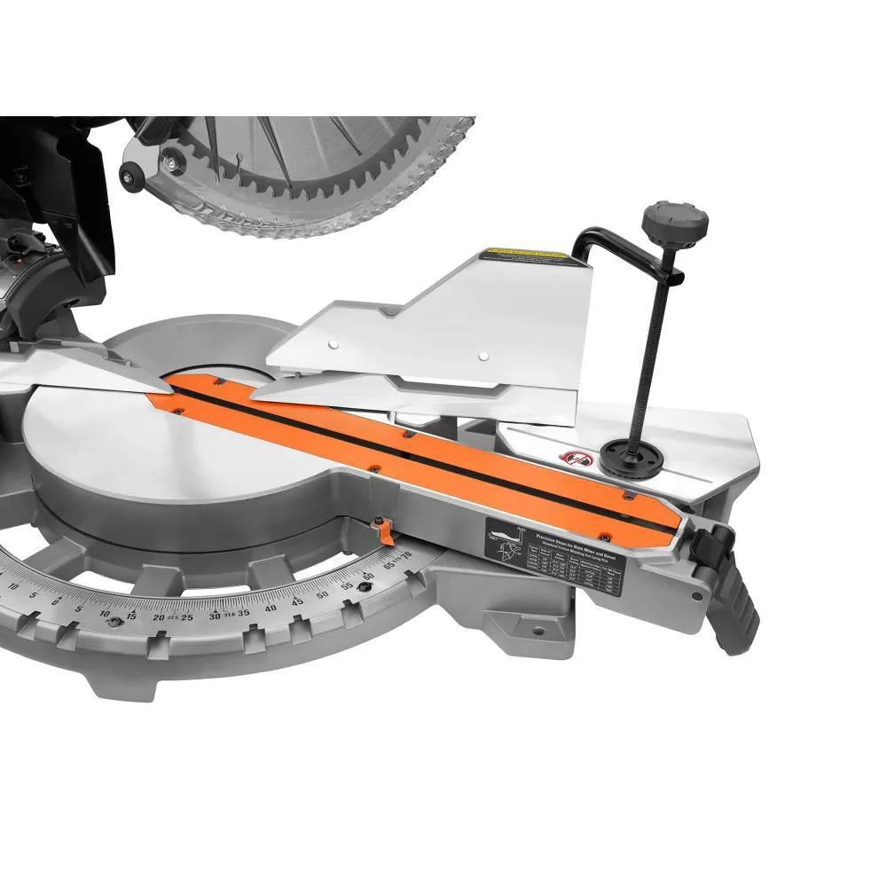 RIDGID 15 Amp 12 in. Corded Dual Bevel Sliding Miter Saw with 70 Deg. Miter Capacity with Professional Compact Miter Saw Stand