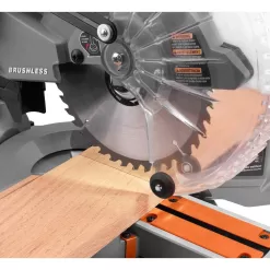RIDGID R48607B-AC9960 18V Brushless Cordless 7-1/4 in. Dual Bevel Sliding Miter Saw with Professional Compact Miter Saw Stand