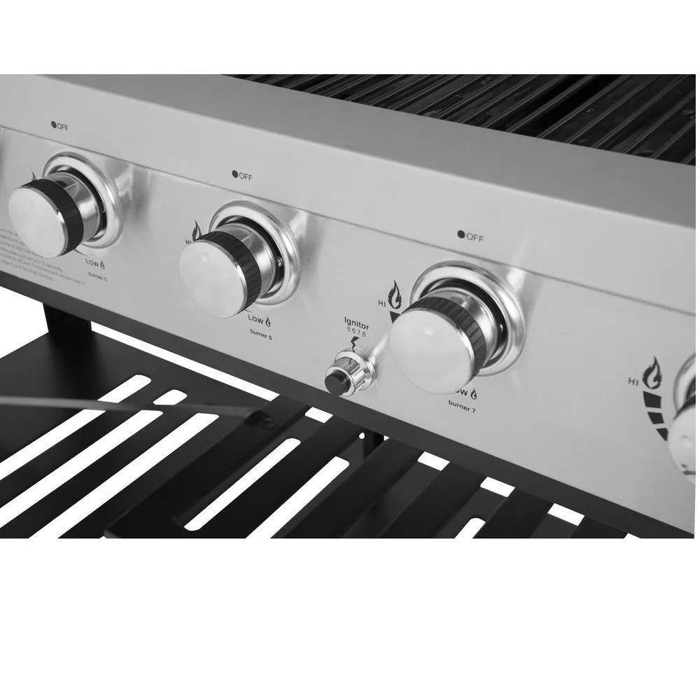 Royal Gourmet GB8000 8-Burner Event Propane Gas Grill with 2 Folding Side Tables