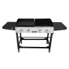 Royal Gourmet GD401 4-Burners Portable Propane Gas Grill and Griddle Combo Grills in Black with Side Tables