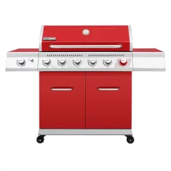 Royal Gourmet GA6402R 6-Burner BBQ Liquid Propane Gas Grill with Sear Burner and Side Burner in Red