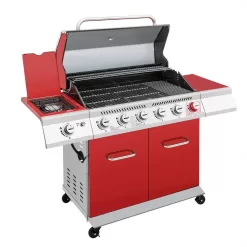Royal Gourmet GA6402R 6-Burner BBQ Liquid Propane Gas Grill with Sear Burner and Side Burner in Red