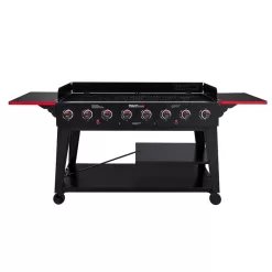 Royal Gourmet GB8003 8-Burner Event Propane Gas Grill with 2 Folding Side Tables in Black