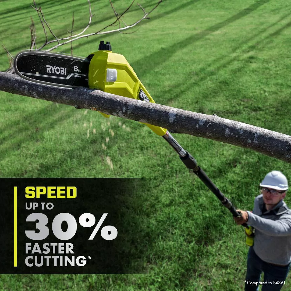 RYOBI P2570-PS ONE+ HP 18V Brushless Whisper Series Battery 12 in. Chainsaw and 8 in. Pole Saw with 6.0 Ah Battery and Charger