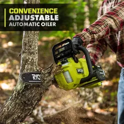 RYOBI RY405100-2B 40V HP Brushless 14 in. Battery Chainsaw with (2) 4.0 Ah Batteries and Charger