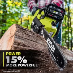RYOBI RY405100-2B 40V HP Brushless 14 in. Battery Chainsaw with (2) 4.0 Ah Batteries and Charger