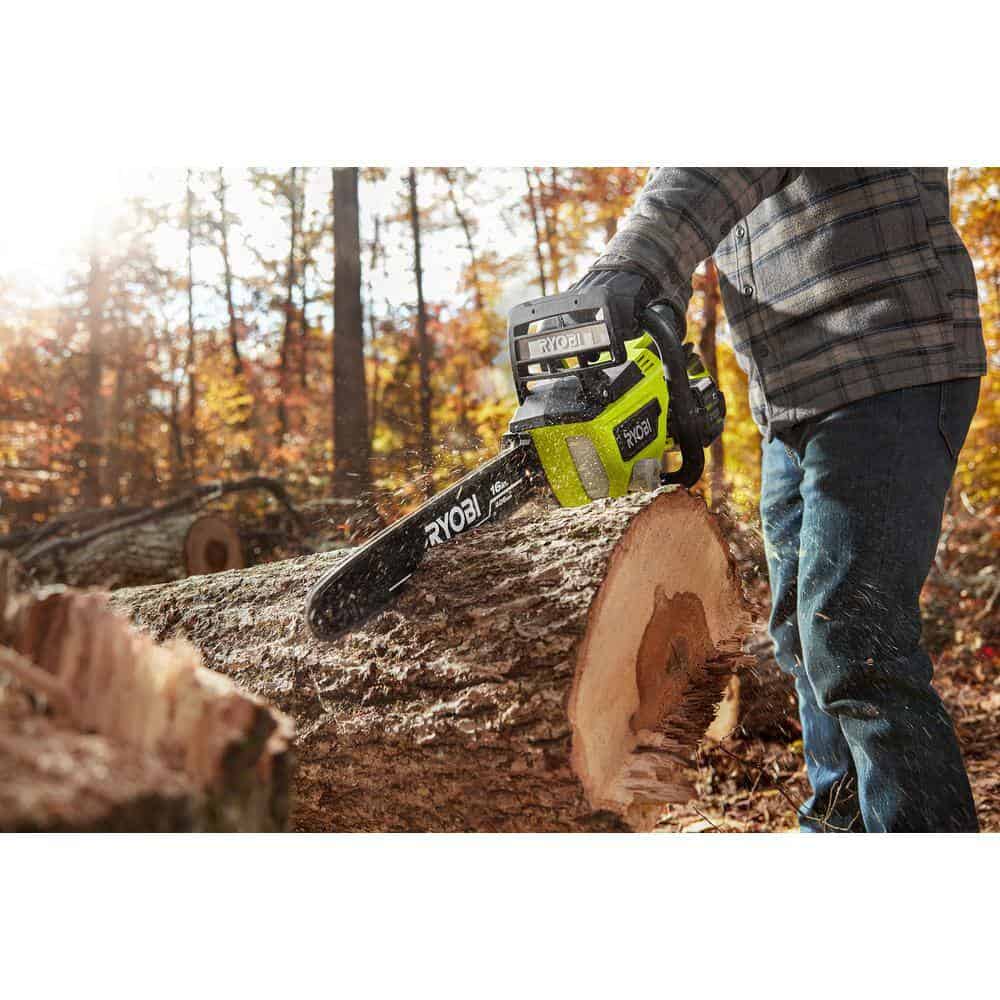 RYOBI RY40550-PS 40V HP Brushless 16 in. Battery Chainsaw and 10 in. Battery Pole Saw with 4.0 Ah Battery and Charger