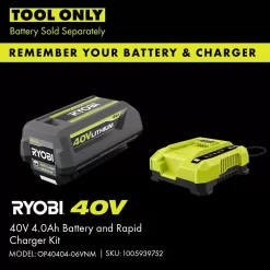 RYOBI RY40706BTL-AC 40V HP Brushless Cordless Edger (Tool Only) with Extra Edger Blade