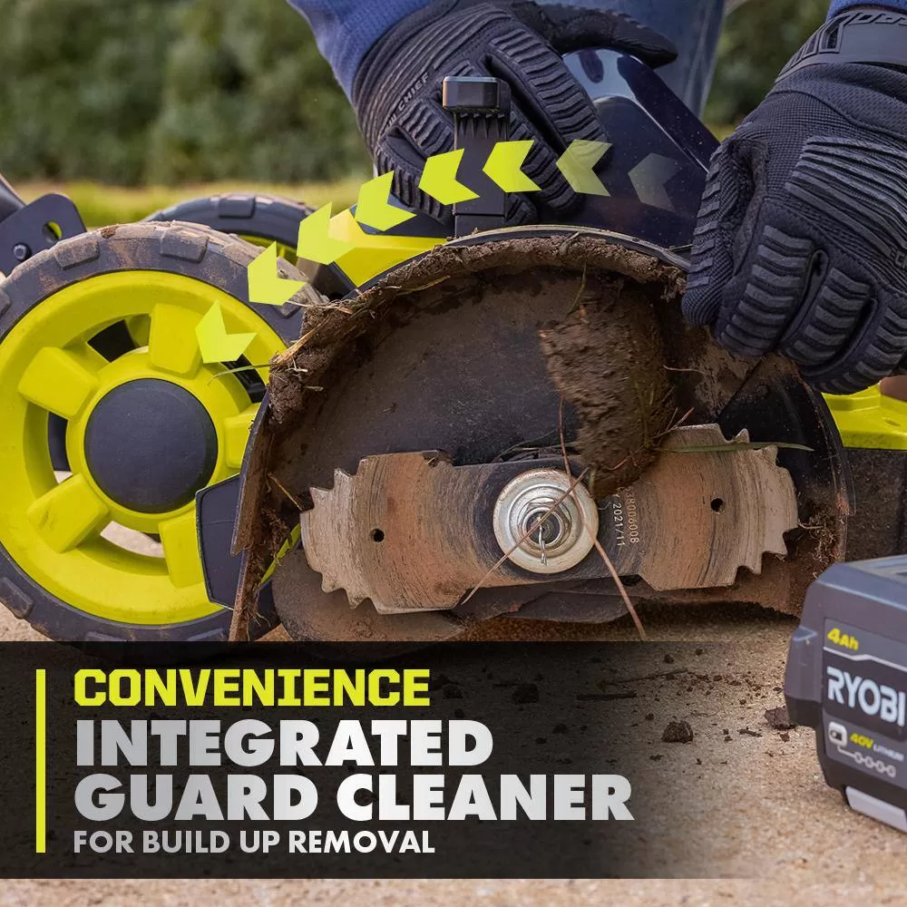 RYOBI RY40760-AC 40V HP Brushless 9 in. Edger w/ Extra Edger Blade, 4.0 Ah Battery and Charger