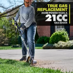 RYOBI RY40780 40V HP Brushless Stick Lawn Edger with 4.0 Ah Battery and Charger