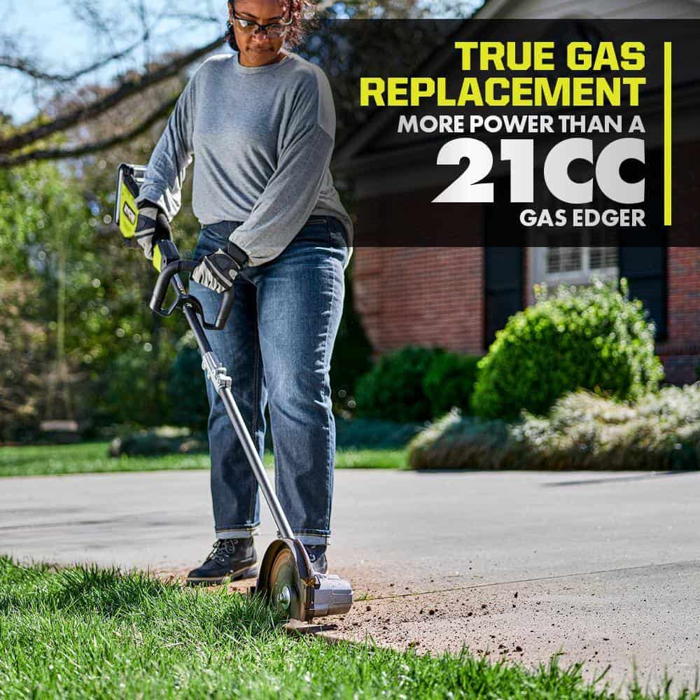 RYOBI RY40780 40V HP Brushless Stick Lawn Edger with 4.0 Ah Battery and Charger